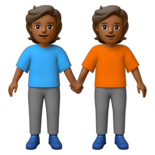 Emoji Hai người nắm tay: màu da tối trung bình 🧑🏾‍🤝‍🧑🏾 dạng 3D