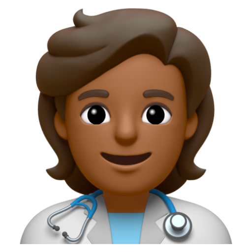 Emoji Nhân viên y tế: màu da tối trung bình 🧑🏾‍⚕ dạng 3D