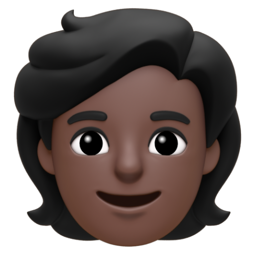 Emoji Người: màu da tối 🧑🏿 dạng 3D
