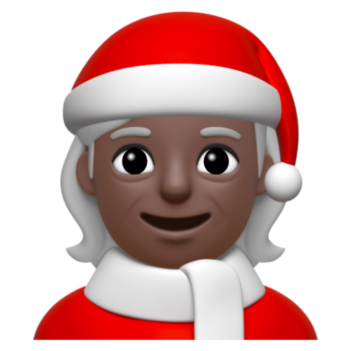 Emoji Bà già Noel: màu da tối 🧑🏿‍🎄 dạng 3D