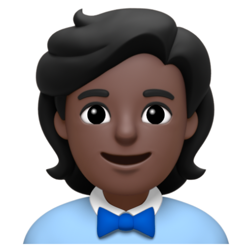 Emoji Nhân viên văn phòng: màu da tối 🧑🏿‍💼 dạng 3D