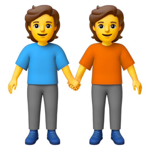 Emoji Hai người nắm tay 🧑‍🤝‍🧑 dạng 3D