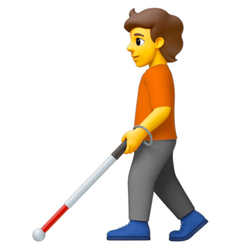 Emoji Người với gậy dò đường 🧑‍🦯 dạng 3D