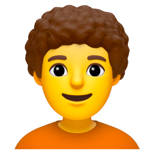 Emoji Người: tóc xoăn 🧑‍🦱 dạng 3D
