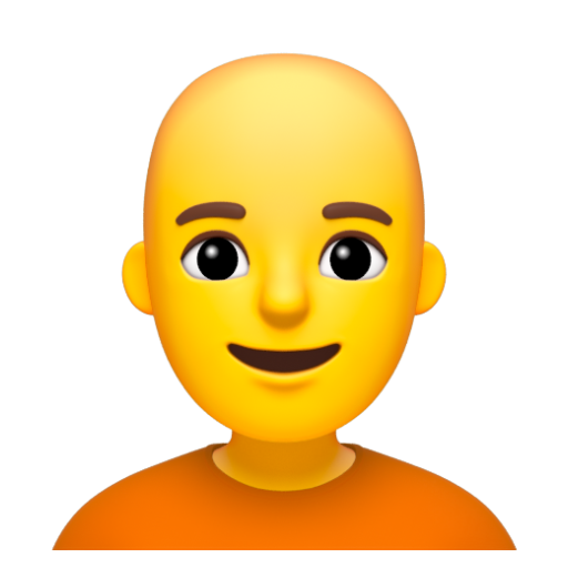 Emoji Người: hói 🧑‍🦲 dạng 3D