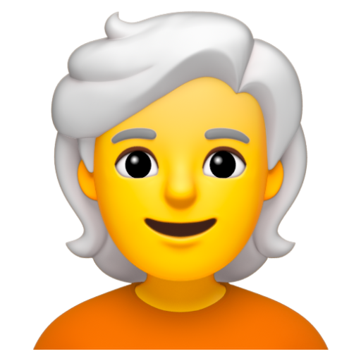 Emoji Người: tóc trắng 🧑‍🦳 dạng 3D