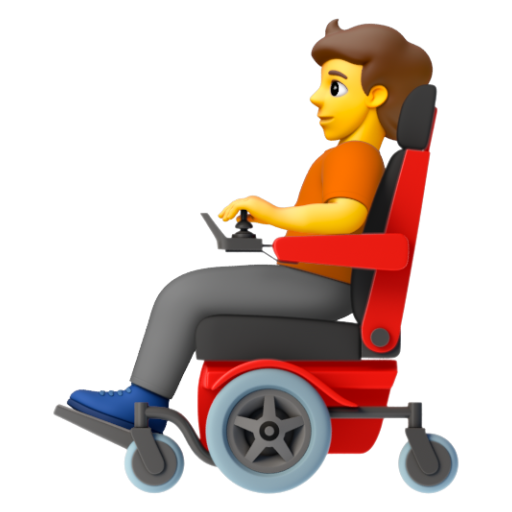 Emoji Người trên xe lăn điện 🧑‍🦼 dạng 3D