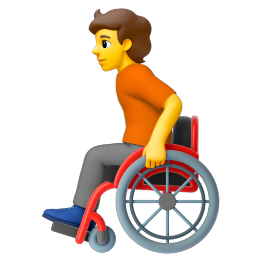 Emoji Người trên xe lăn tay 🧑‍🦽 dạng 3D