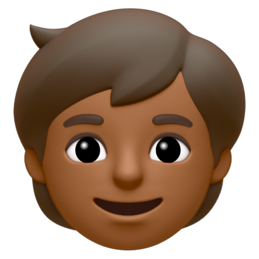 Emoji Trẻ em: màu da tối trung bình 🧒🏾 dạng 3D