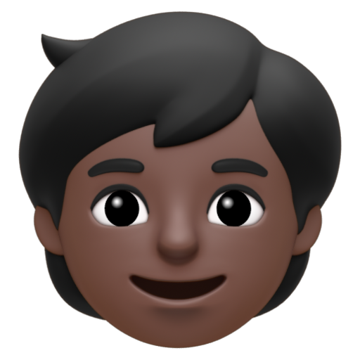 Emoji Trẻ em: màu da tối 🧒🏿 dạng 3D