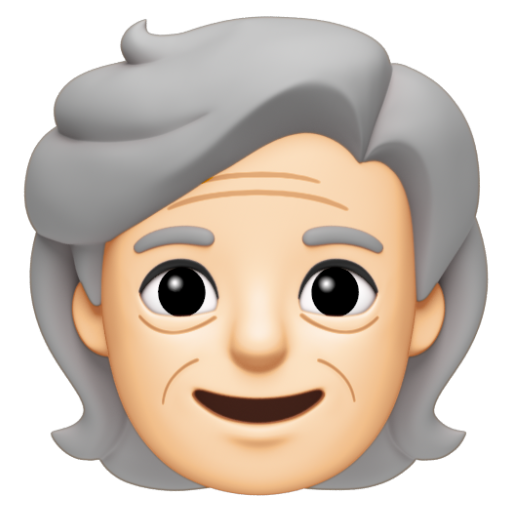 Emoji Người lớn tuổi: màu da sáng 🧓🏻 dạng 3D
