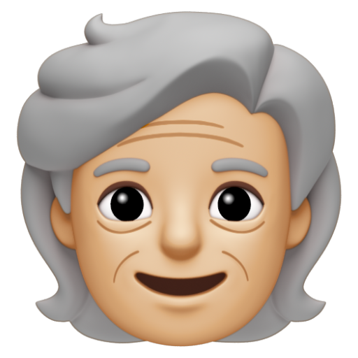 Emoji Người lớn tuổi: màu da sáng trung bình 🧓🏼 dạng 3D