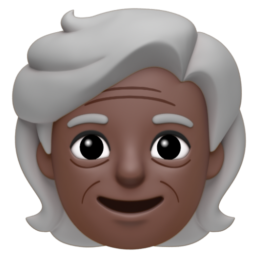 Emoji Người lớn tuổi: màu da tối 🧓🏿 dạng 3D