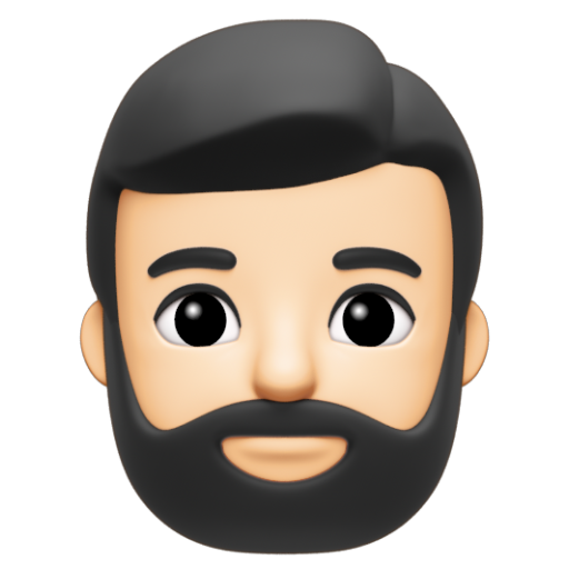 Emoji Người đàn ông có râu: màu da sáng 🧔🏻‍♂ dạng 3D