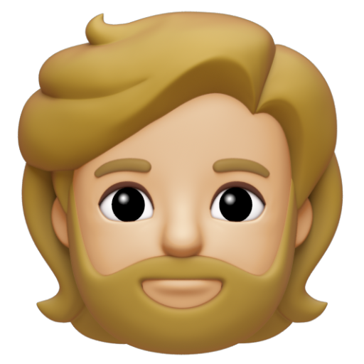 Emoji Người có râu: màu da sáng trung bình 🧔🏼 dạng 3D