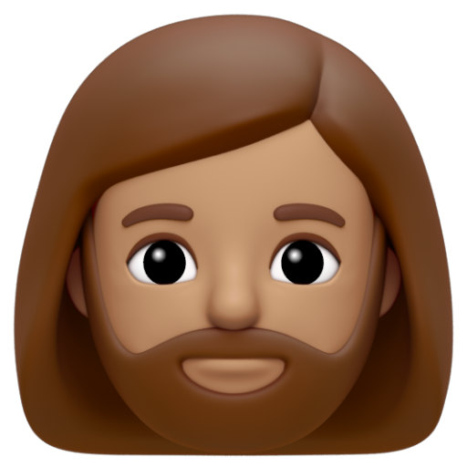 Emoji Người phụ nữ có râu: màu da trung bình 🧔🏽‍♀ dạng 3D
