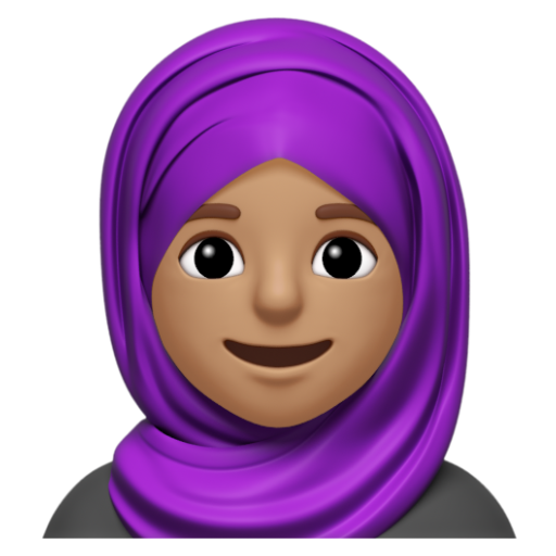 Emoji Người phụ nữ quàng khăn trùm đầu: màu da trung bình 🧕🏽 dạng 3D