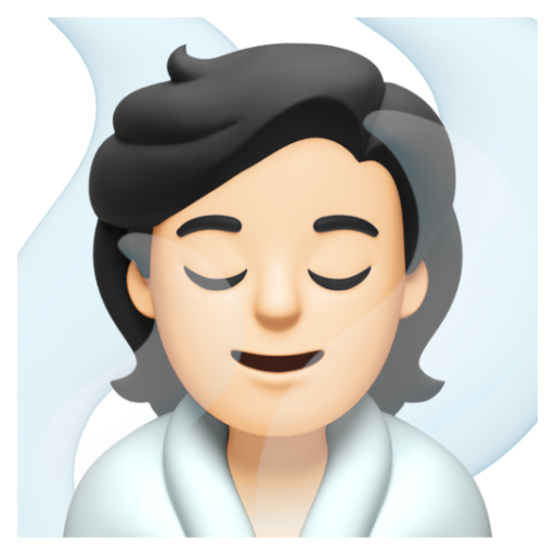 Emoji Người ở trong phòng xông hơi: màu da sáng 🧖🏻 dạng 3D