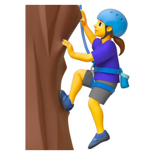 Emoji Người phụ nữ đang leo núi 🧗‍♀ dạng 3D