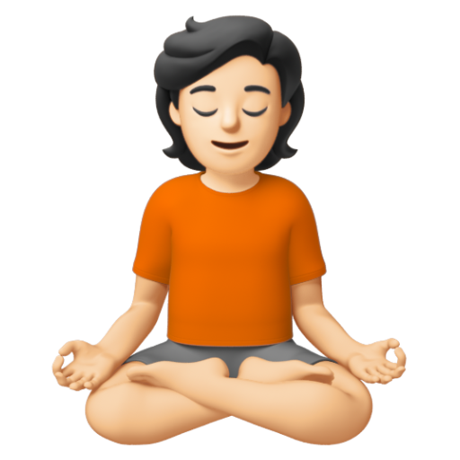 Emoji Người ngồi kiết già: màu da sáng 🧘🏻 dạng 3D