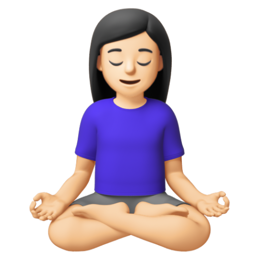 Emoji Người phụ nữ ngồi kiết già: màu da sáng 🧘🏻‍♀ dạng 3D