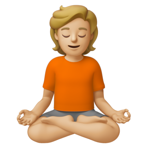 Emoji Người ngồi kiết già: màu da sáng trung bình 🧘🏼 dạng 3D