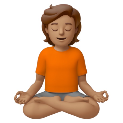 Emoji Người ngồi kiết già: màu da trung bình 🧘🏽 dạng 3D