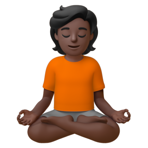 Emoji Người ngồi kiết già: màu da tối 🧘🏿 dạng 3D