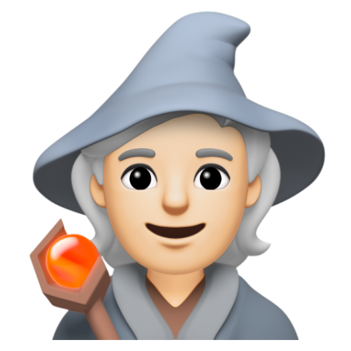 Emoji Pháp sư: màu da sáng 🧙🏻 dạng 3D