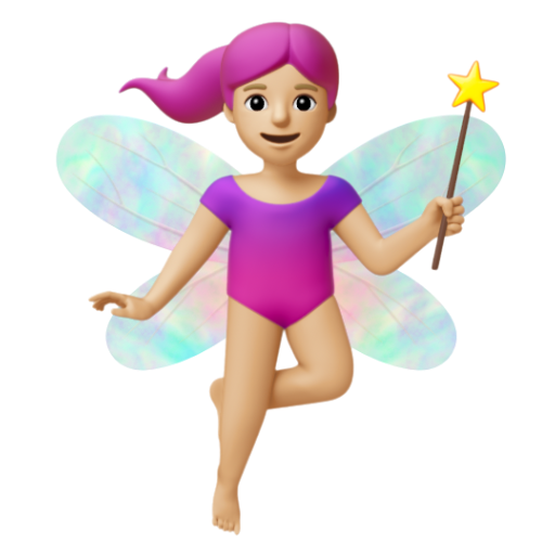 Emoji Bà tiên: màu da sáng trung bình 🧚🏼‍♀ dạng 3D