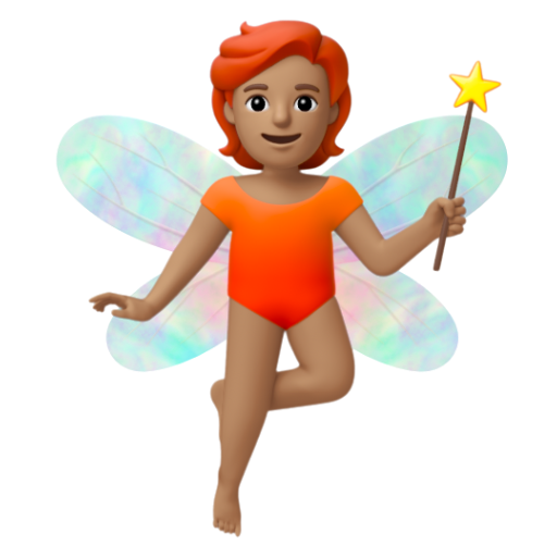 Emoji Tiên: màu da trung bình 🧚🏽 dạng 3D