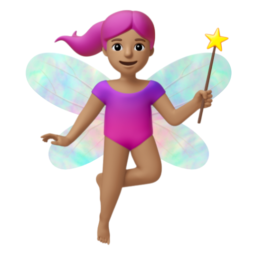 Emoji Bà tiên: màu da trung bình 🧚🏽‍♀ dạng 3D