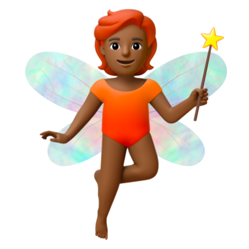 Emoji Tiên: màu da tối trung bình 🧚🏾 dạng 3D