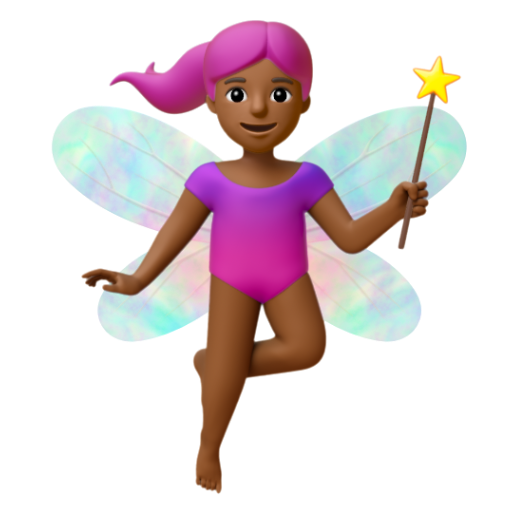 Emoji Bà tiên: màu da tối trung bình 🧚🏾‍♀ dạng 3D