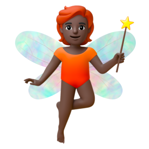 Emoji Tiên: màu da tối 🧚🏿 dạng 3D
