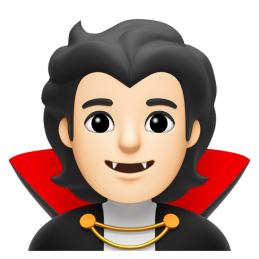 Emoji Ma cà rồng: màu da sáng 🧛🏻 dạng 3D
