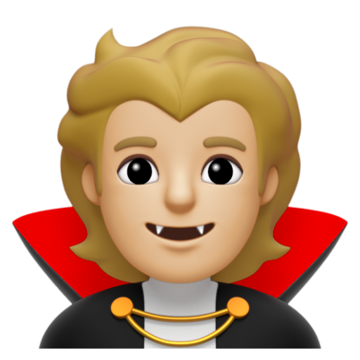 Emoji Ma cà rồng: màu da sáng trung bình 🧛🏼 dạng 3D
