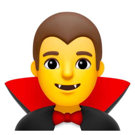 Emoji Ma cà rồng nam 🧛‍♂ dạng 3D