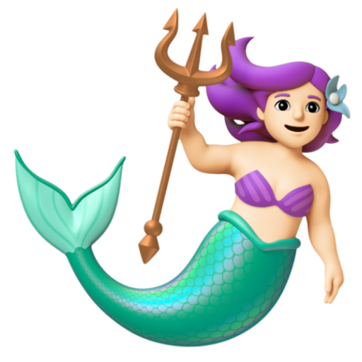 Emoji Nàng tiên cá: màu da sáng 🧜🏻‍♀ dạng 3D