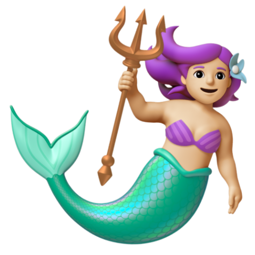 Emoji Nàng tiên cá: màu da sáng trung bình 🧜🏼‍♀ dạng 3D