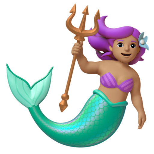 Emoji Nàng tiên cá: màu da trung bình 🧜🏽‍♀ dạng 3D