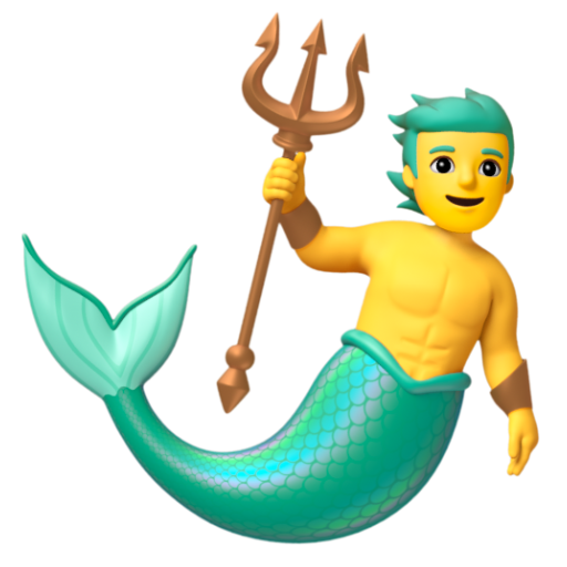 Emoji Chàng tiên cá 🧜‍♂ dạng 3D