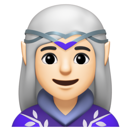 Emoji Nữ quỷ: màu da sáng 🧝🏻‍♀ dạng 3D