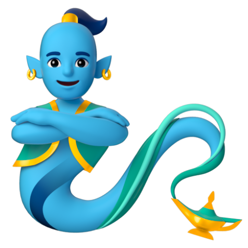 Emoji Nam thần 🧞‍♂ dạng 3D
