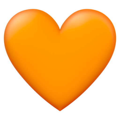 Emoji Trái tim màu cam 🧡 dạng 3D