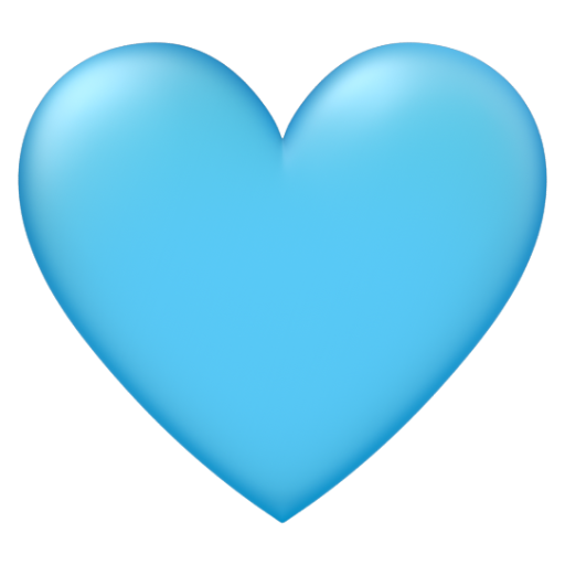 Emoji Trái tim màu xanh dương nhạt 🩵 dạng 3D