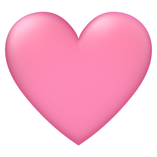 Emoji Trái tim màu hồng 🩷 dạng 3D