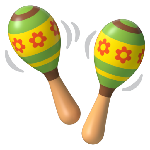 Emoji Maraca 🪇 dạng 3D