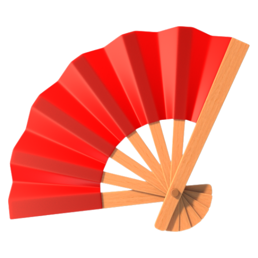 Emoji Quạt giấy 🪭 dạng 3D