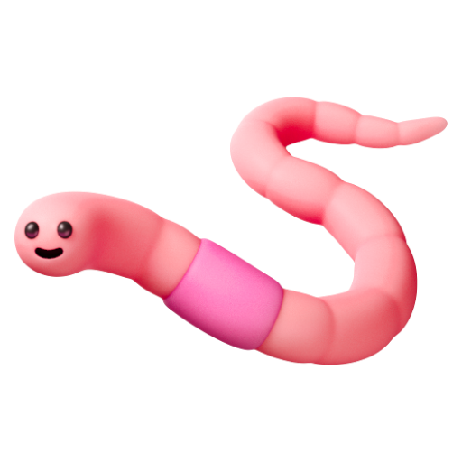 Emoji Giun 🪱 dạng 3D